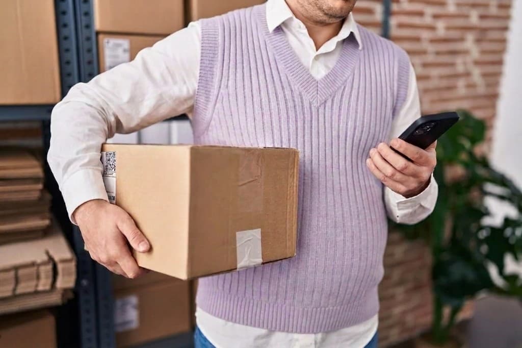 Team member holding a discreet delivery package