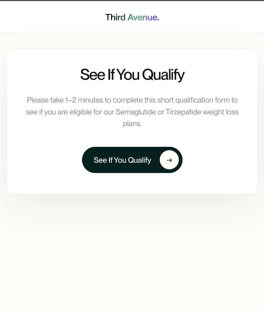 Third Avenue online health questionnaire